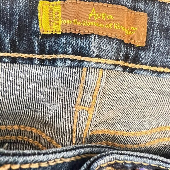 Aura From The Women At Wrangler 10R Blue Denim Jeans Slim Fit Mid Rise 32X29" - Picture 4 of 6